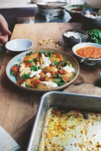 Slow-roasted celeriac with Gorgonzola cream