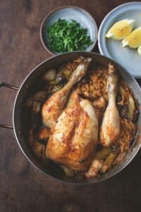 One-pot chicken with orzo and porcini