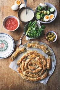 Breakfast boureka with spinach